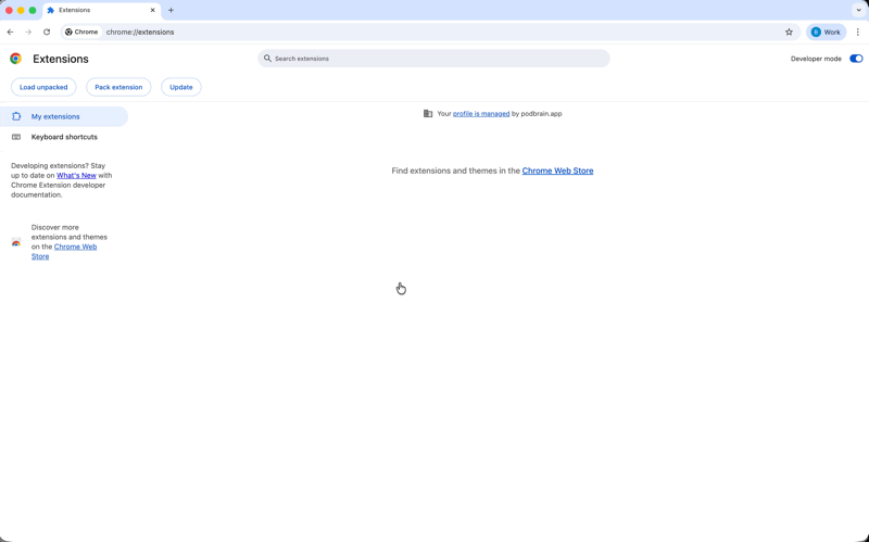 Loading unpacked Chrome extension