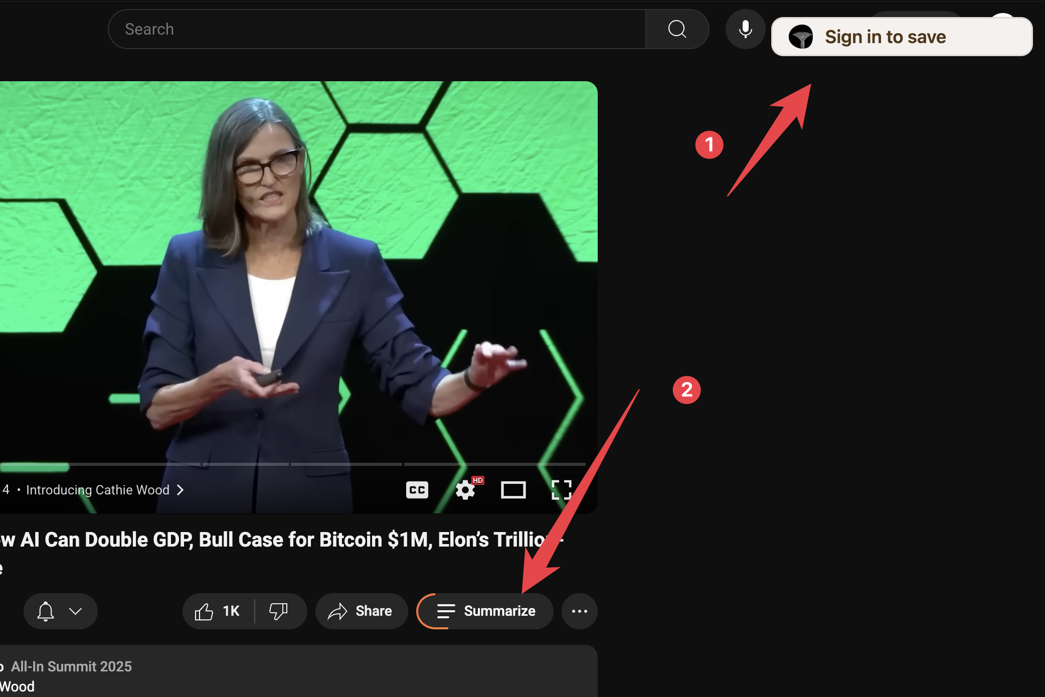 Using PodBrain extension on YouTube